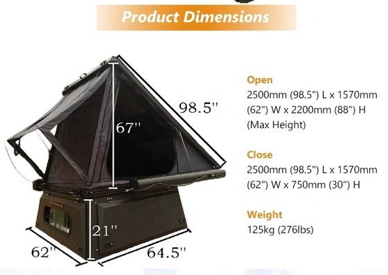 Couverture de camping pour camions à l'épreuve de l'eau en alliage d'aluminium pour 2014-2024 Sierra 1500 et 5.5ft F150