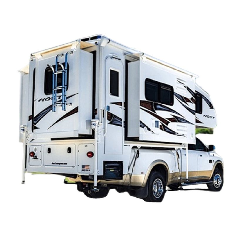 Le toit du camping-car en aluminium Stadard est équipé d'un support pour le F150 Hard Camper Shell Pickup